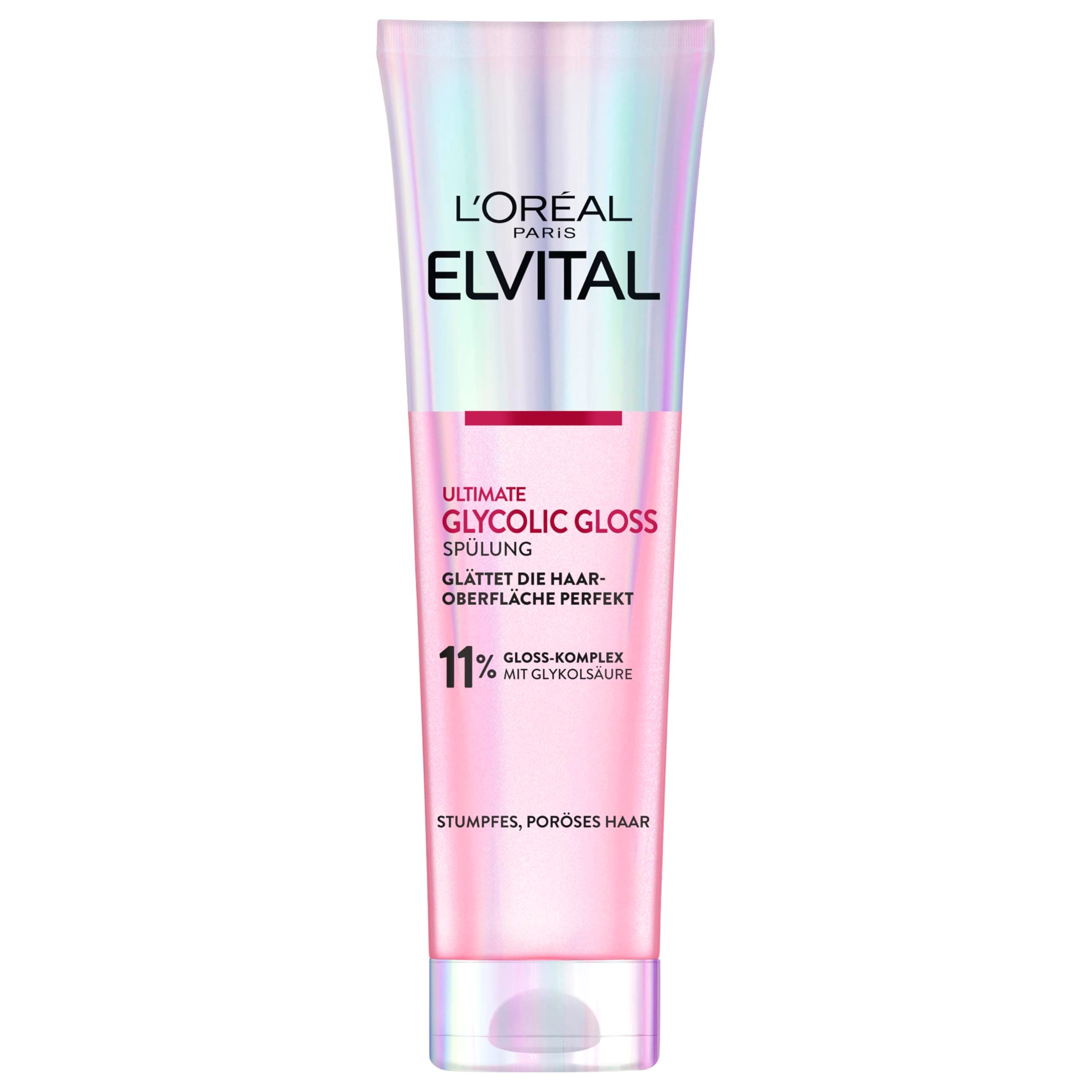 L’Oréal Paris Elvital Conditioner for Dull and Dull Hair, Hair Care for More Shine and Healthy Hair, Conditioner with Glycolic Acid, Glycolic Gloss, 150 ml