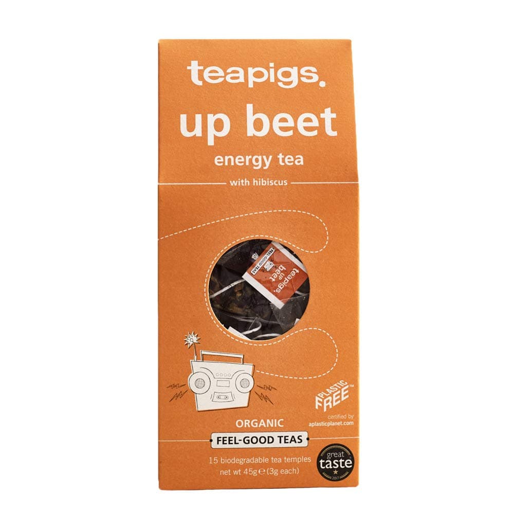 Teapigs Organic Up Beet Tea Made With Whole Tea Leaves, Natural Ingredients, Non-GMO, Energy Boosting Hibiscus – 15 Count (1 Pack of 15 Tea Temples)