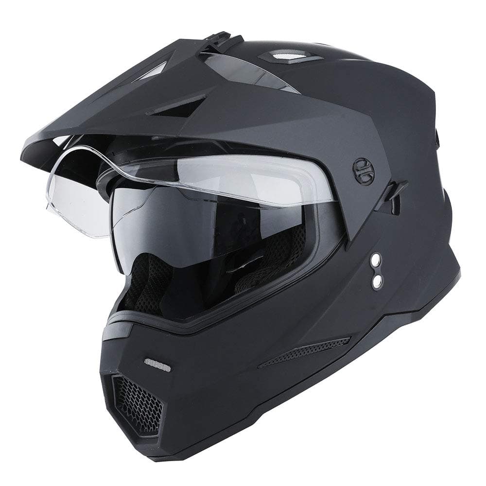 Dual Sport Motorcycle Motocross Off Road Full Face Helmet Dual Visor: HF802