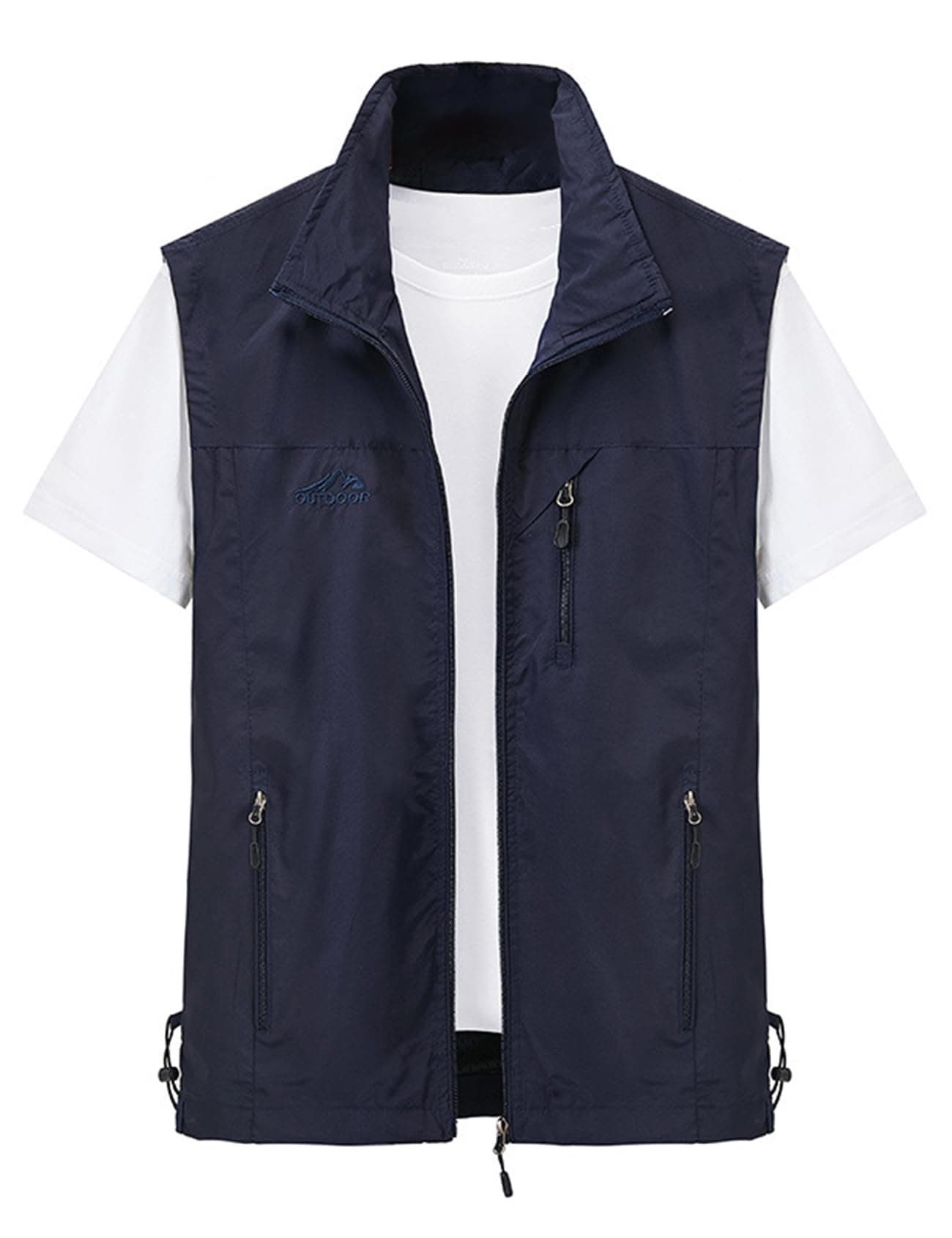 Gihuo Men's Lightweight Softshell Sleeveless Golf Vest with Zipper Pockets for Travel Hiking Fishing Safari Outwear