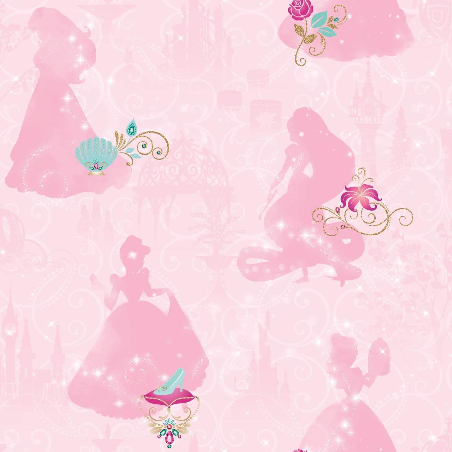 Disney Princess Pink Peel & Stick Wallpaper by RoomMates, RMK11170RL