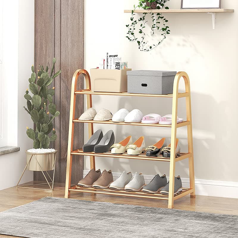 NB NBEST STORAGE IDEALIST NBEST Simplicity A-Shaped 4 Tier Shoe Rack- Shoe Storage Organiser (Golden)