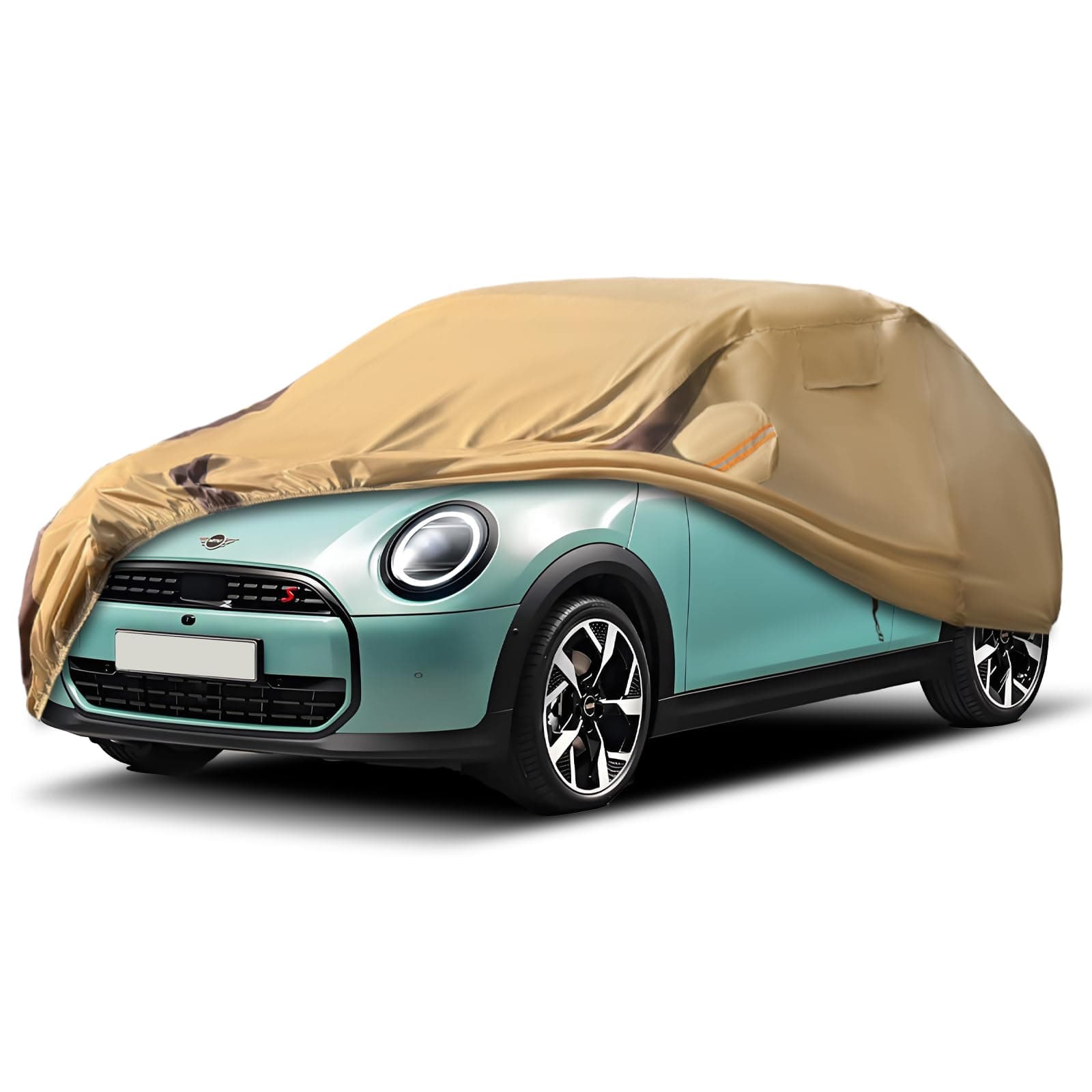 Car Cover Waterproof Compatible with Mini Cooper 2002-2024 Cooper S Hardtop Convertible 2 Door, Outdoor Heavy Duty Car Covers Rain Sun Snow Protection with Zipper and Windproof Buckle