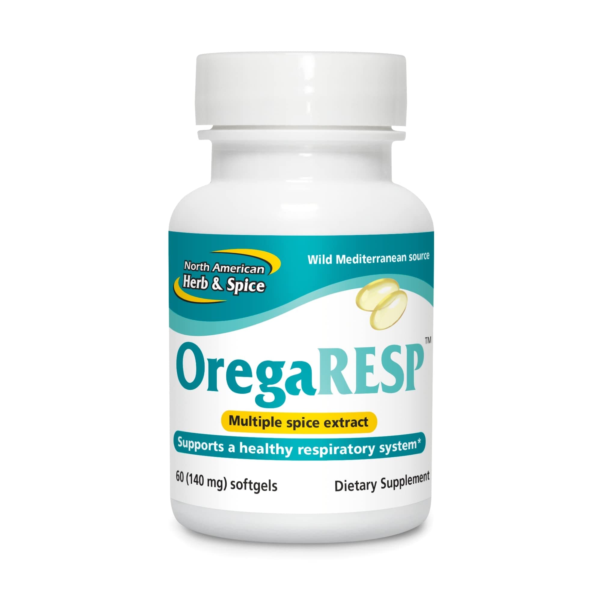 NORTH AMERICAN HERB & SPICE OregaResp P73, 60 Softgels - Supports Immune & Respiratory Health - Multiple Spice Oil Complex with Oreganol P73 Oregano Oil - Non-GMO - 30 Servings