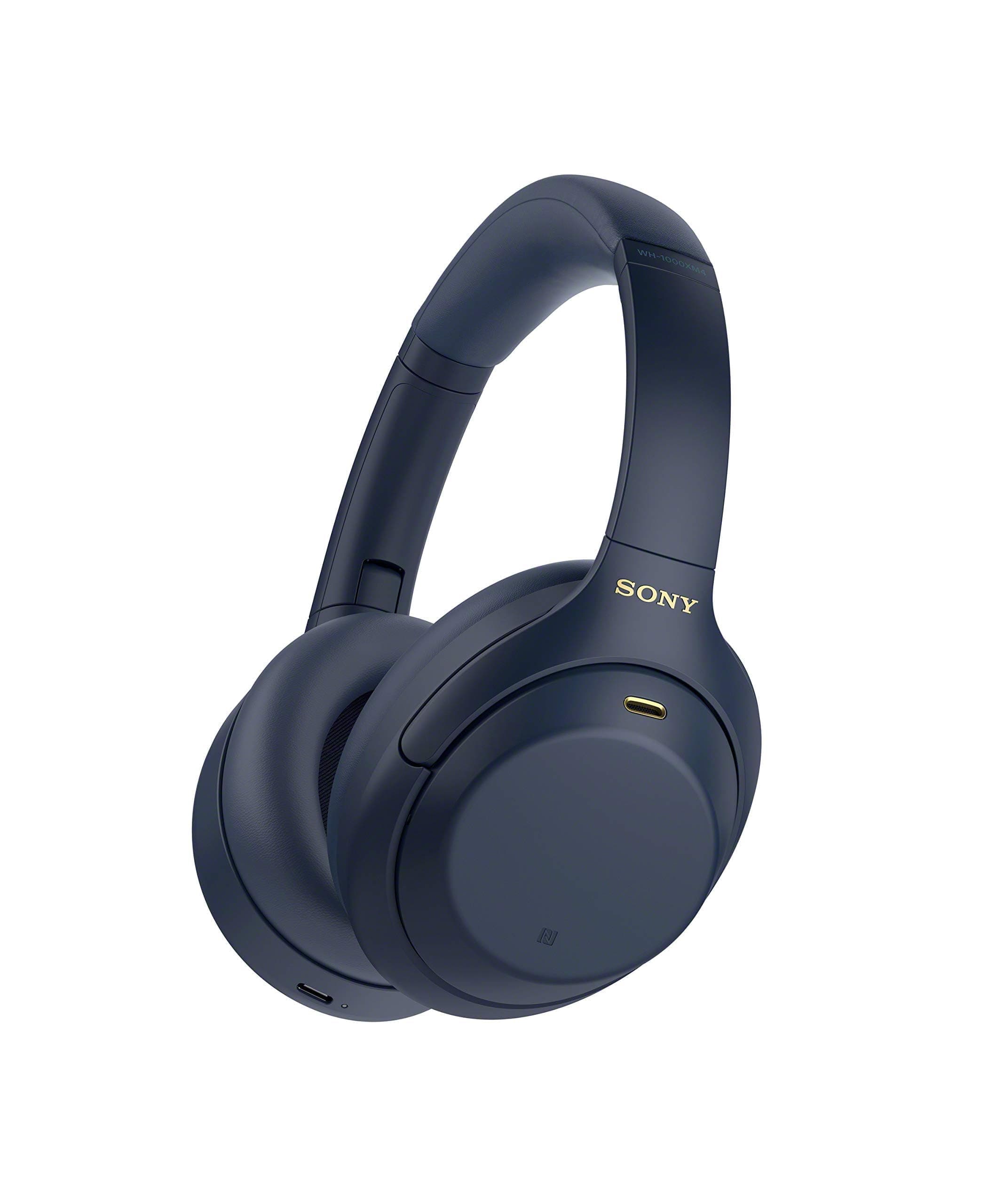 WH-1000XM4 Wireless Premium Noise Canceling Overhead Headphones with Mic for Phone-Call and Alexa Voice Control, Midnight Blue WH1000XM4