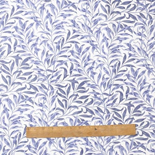 Licensed William Morris Willow Bough Blue PVC/Oilcloth Fabric by The Metre