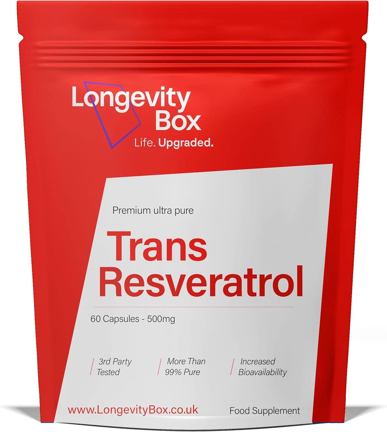 Trans Resveratrol 1000mg – 60 Capsules – 99% Pure, Vegan & Non-GMO – Third-Party Tested Antioxidant for Heart, Brain & Longevity Support