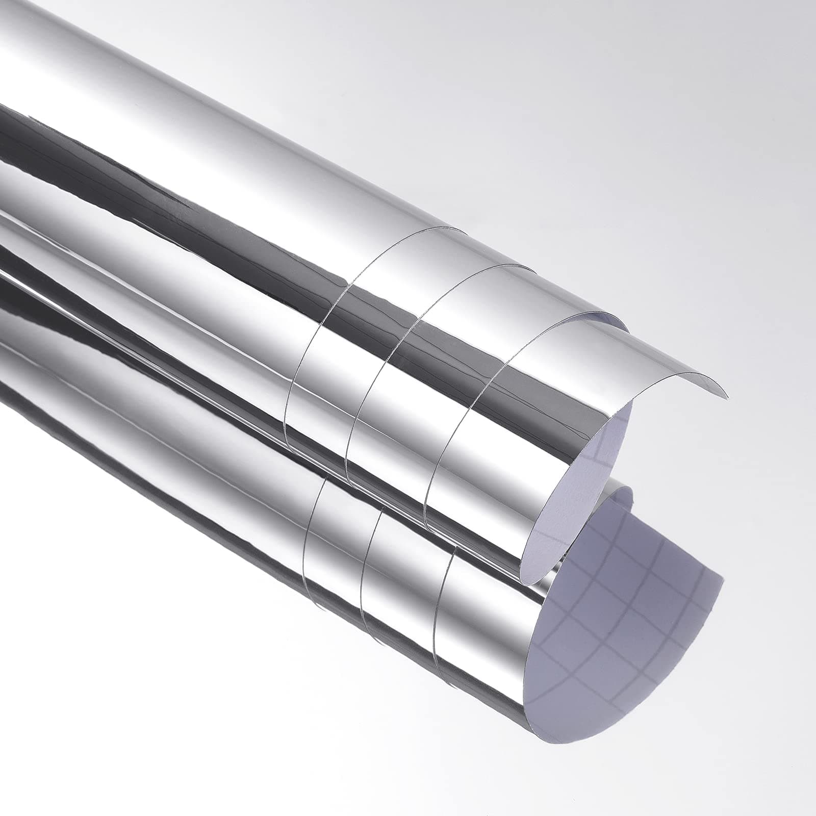 Stickyart Flexible Mirror Stickers for Walls Flexible Mirror Sheet Self Adhesive Silver Wallpaper Peel and Stick on Mirrors for Wall Decor Non Glass Reflective Mirrors Stickers for Crafts 12"x80"