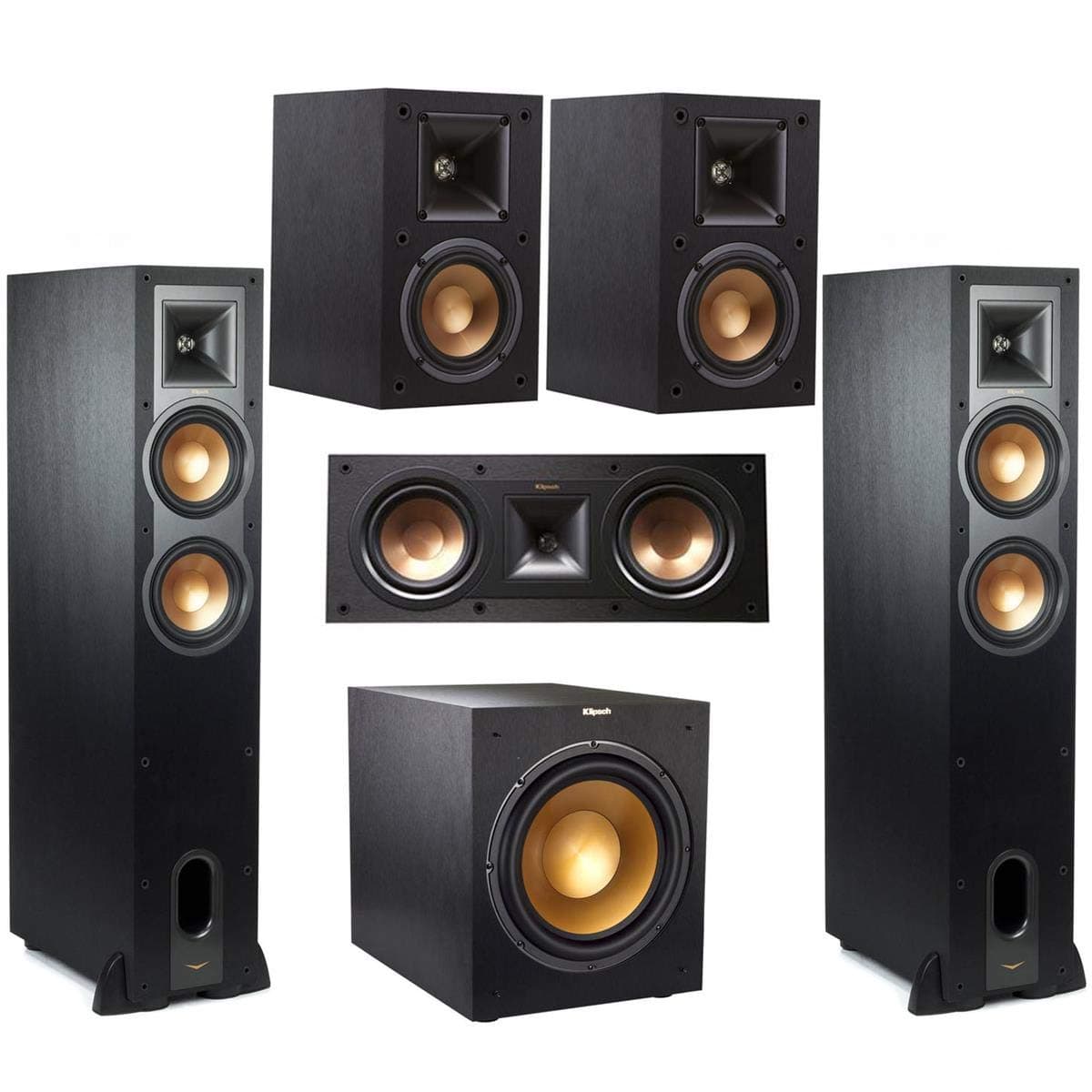 Reference 5.1 Home Theater System - Bundle with 2X R-26FA Floorstanding Speaker, 2X R-41M Bookshelf Speaker, R-25C Channel Speaker, R-12SW Subwoofer