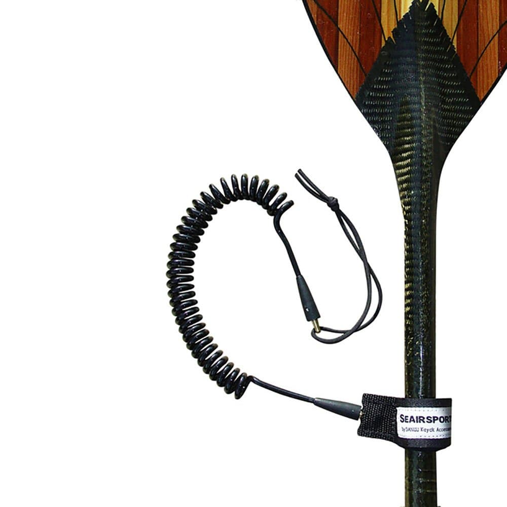 Seairsports Coiled Paddle Leash in Black Finish