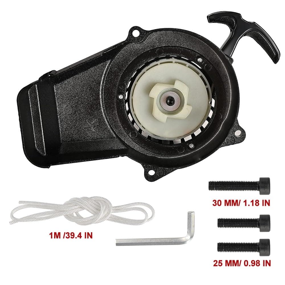 AssdlyJJ Black Aluminum Pull Start Recoil Starter for 2 Stroke Engine 47cc 49cc Pocket Bike Mini ATV Dirt Bike