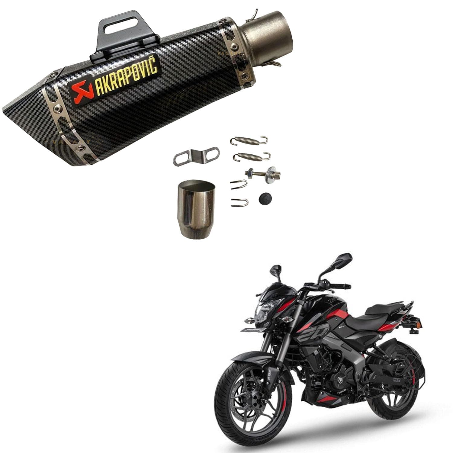 Vagary Carbon Acrophobic exhaust/Silencer Wtih Inbilt DB Killer for for Bajaj Dominar 400/ Bajaj Pulsar RS 200, NS 200