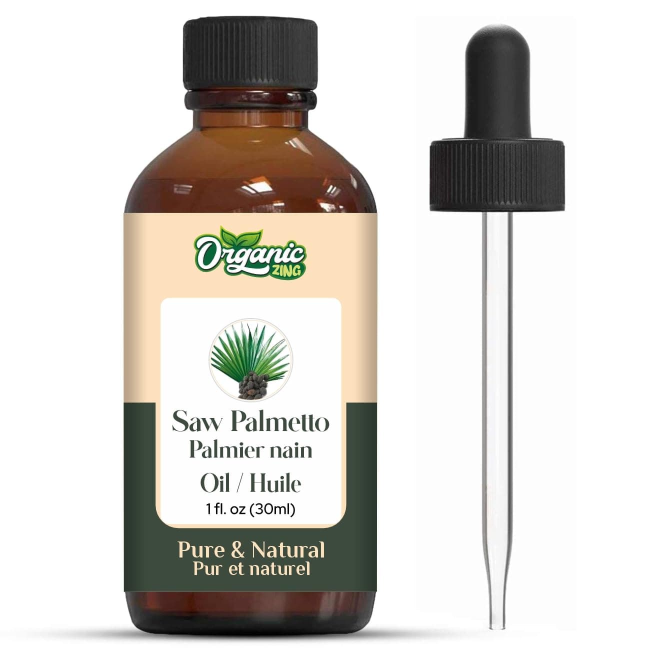 Organic Zing Saw Palmetto (Serenoa repens) Oil - 1.01 Fl Oz / 30ml