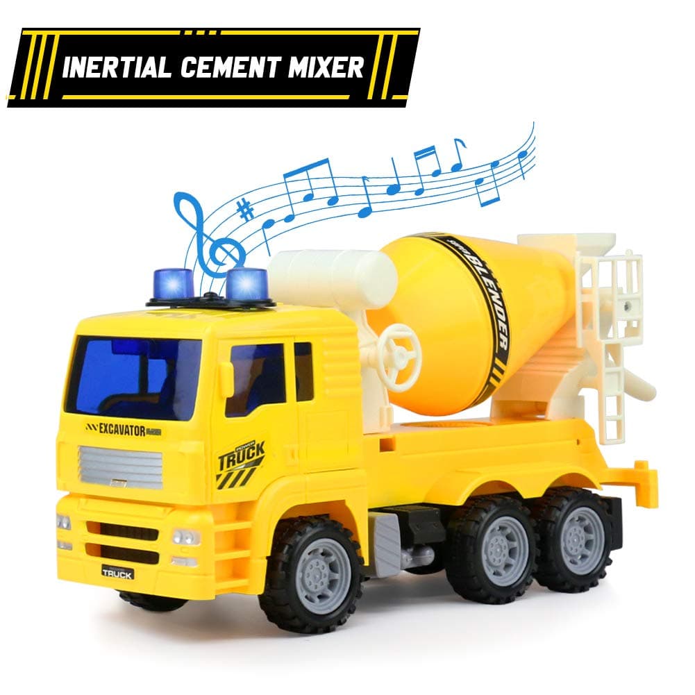 Tractor Toy Cars Cement Mixer Toy Truck With Light and Sound Construction Vehicle Toys Car Gift for 3 4 5 Year Old Boys Girls Kids