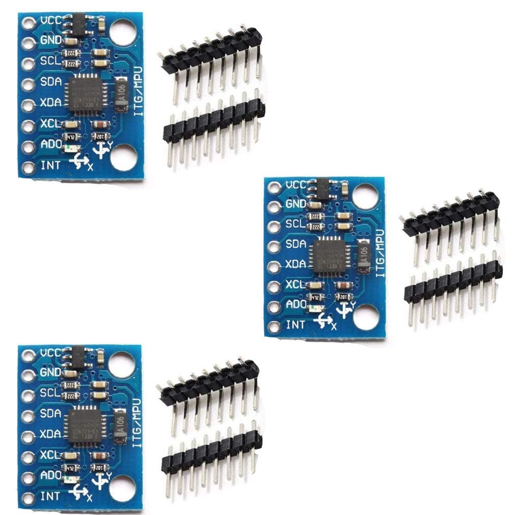 Hailege 3pcs MPU-6050 MPU6050 GY-521 3 Axis Accelerometer Gyroscope Module 6 DOF 6-axis Accelerometer Gyroscope Sensor Module 16 Bit AD Converter Data Output IIC I2C