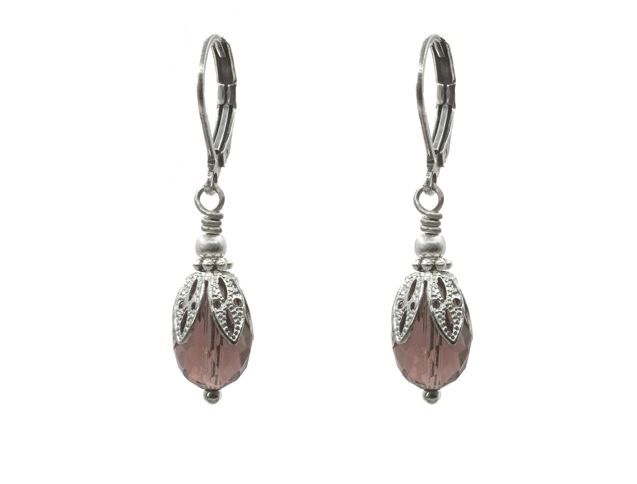 Edwardian 1920s Earrings with Czech Crystal Bead