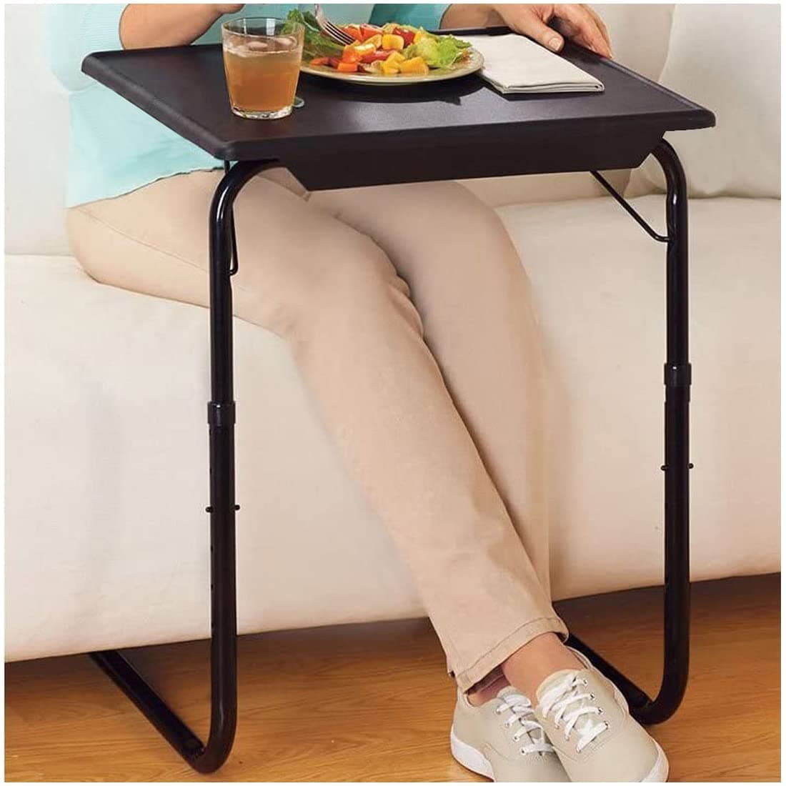 arovemic 1pink Table Mate Dinner Tables Mate Detachable and Foldable Laptop Tables Utility Table Black Steel Color Black laptops Mate Table Colour (Black,Plastic)