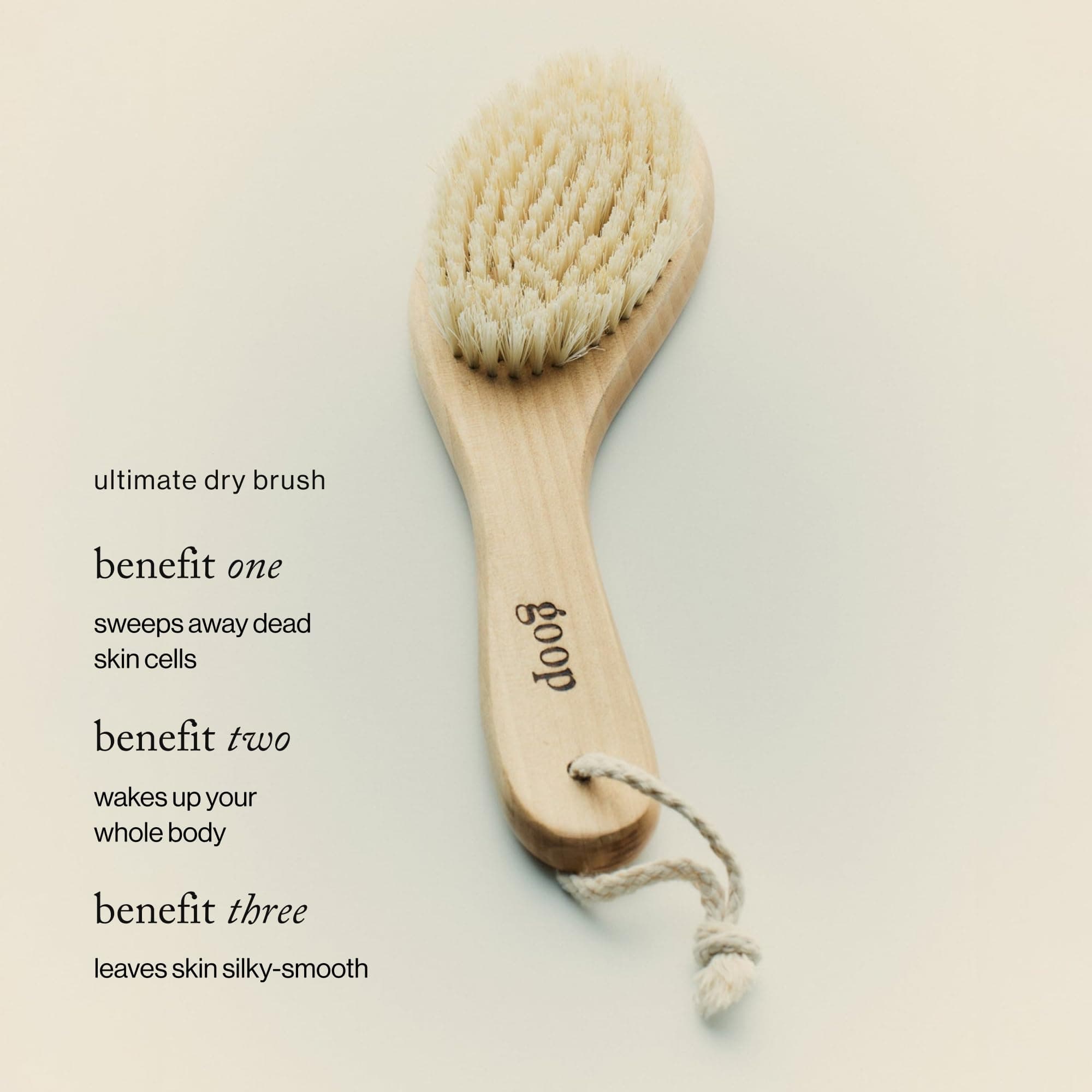 goop Beauty Dry Brush | Exfoliating & Detoxifying for Dry Skin | Wooden Brush with Natural Biodegradable Sisal Fibers | Sweeps Away Dead Skin Cells for Luminous, Smooth Skin | FSC-Certified