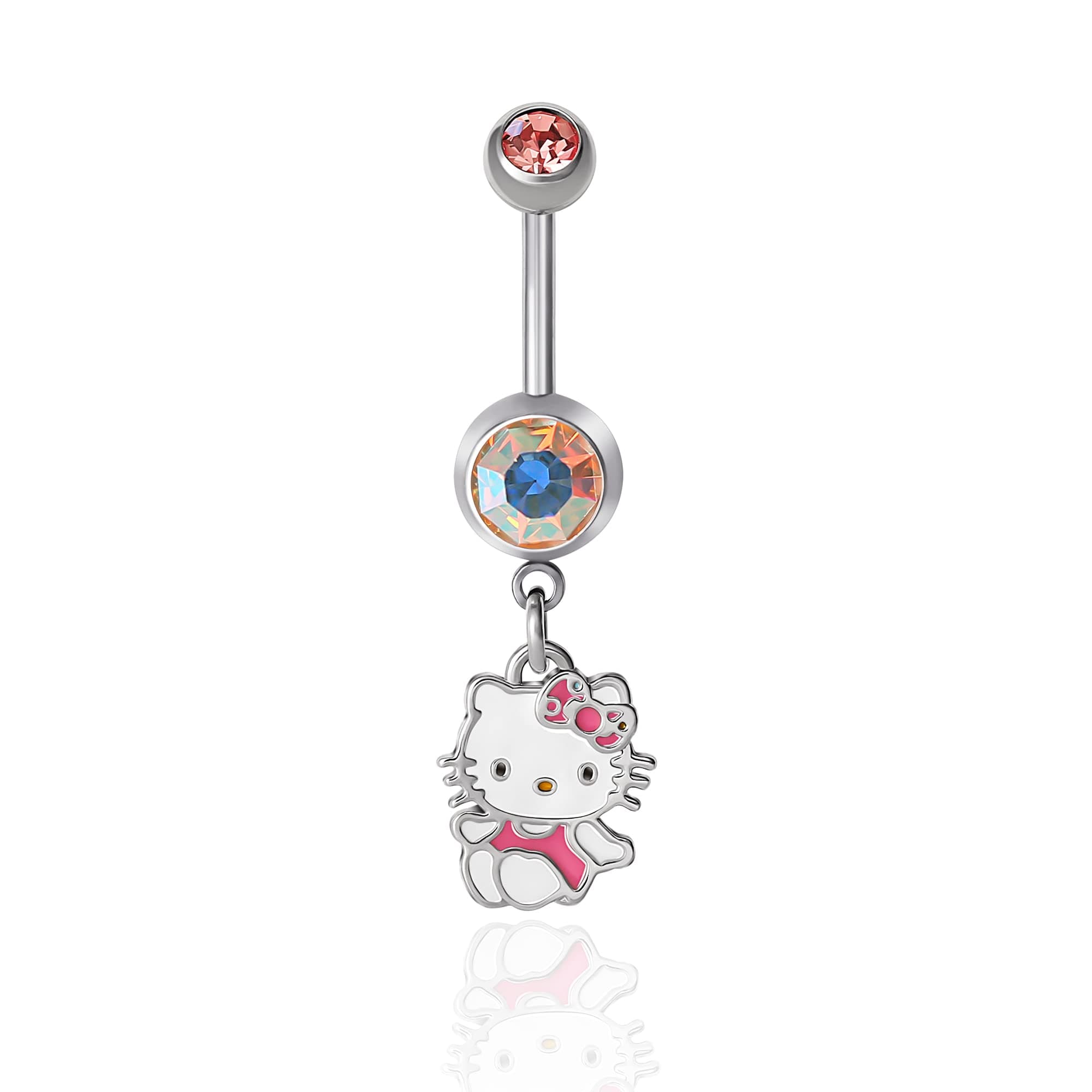 Belly Button Ring 14g Stainless Steel Kawaii Belly Button Piercing Jewelry, Sanrio Official License