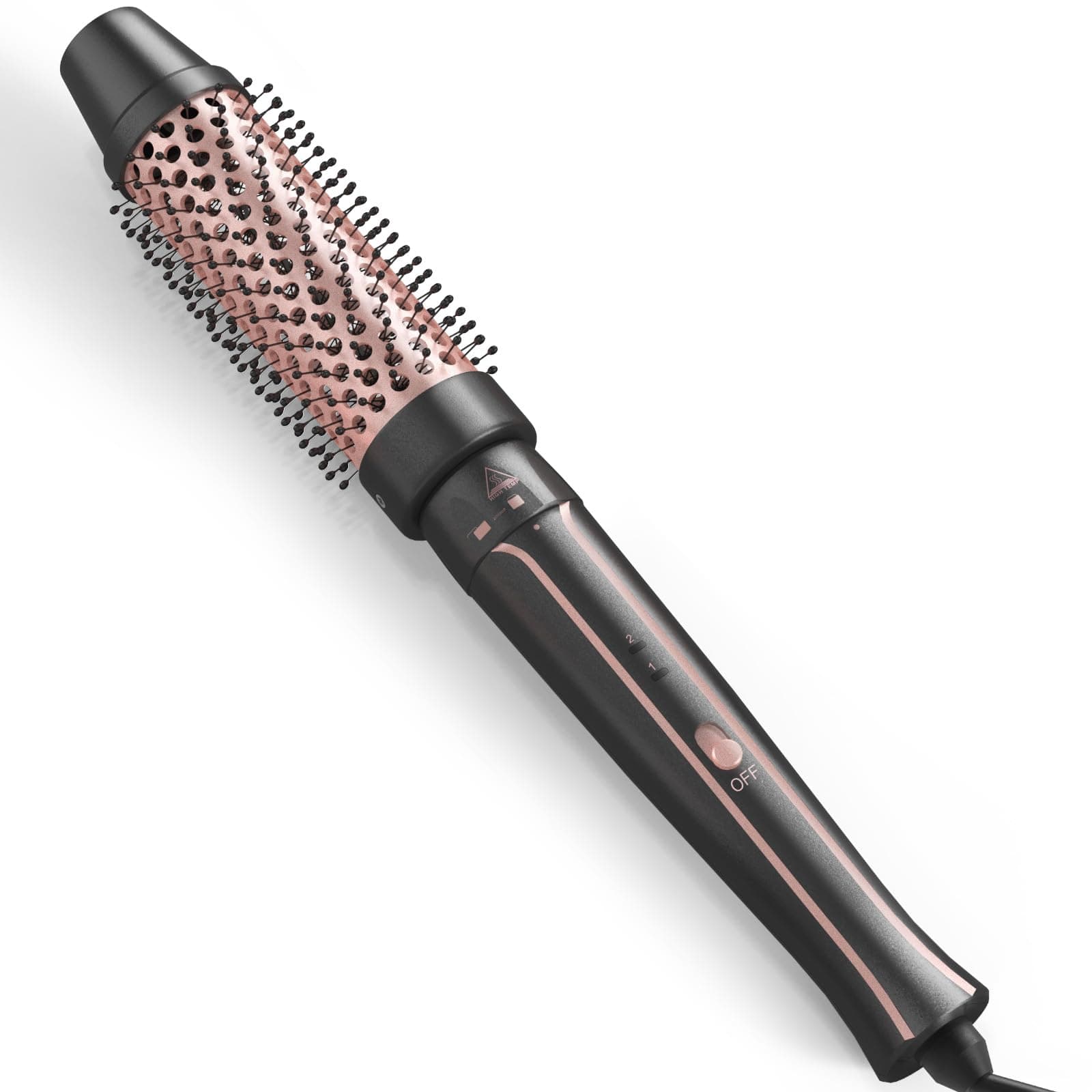 Nimmu Thermal Brush, 1 1/2 inch Heated Round Brush Create Blowout Look & Natural Curls, Dual Voltage Ceramic Curling Iron with Detachable Brush Head Design for Easy Carrying, 30S Fast Heating