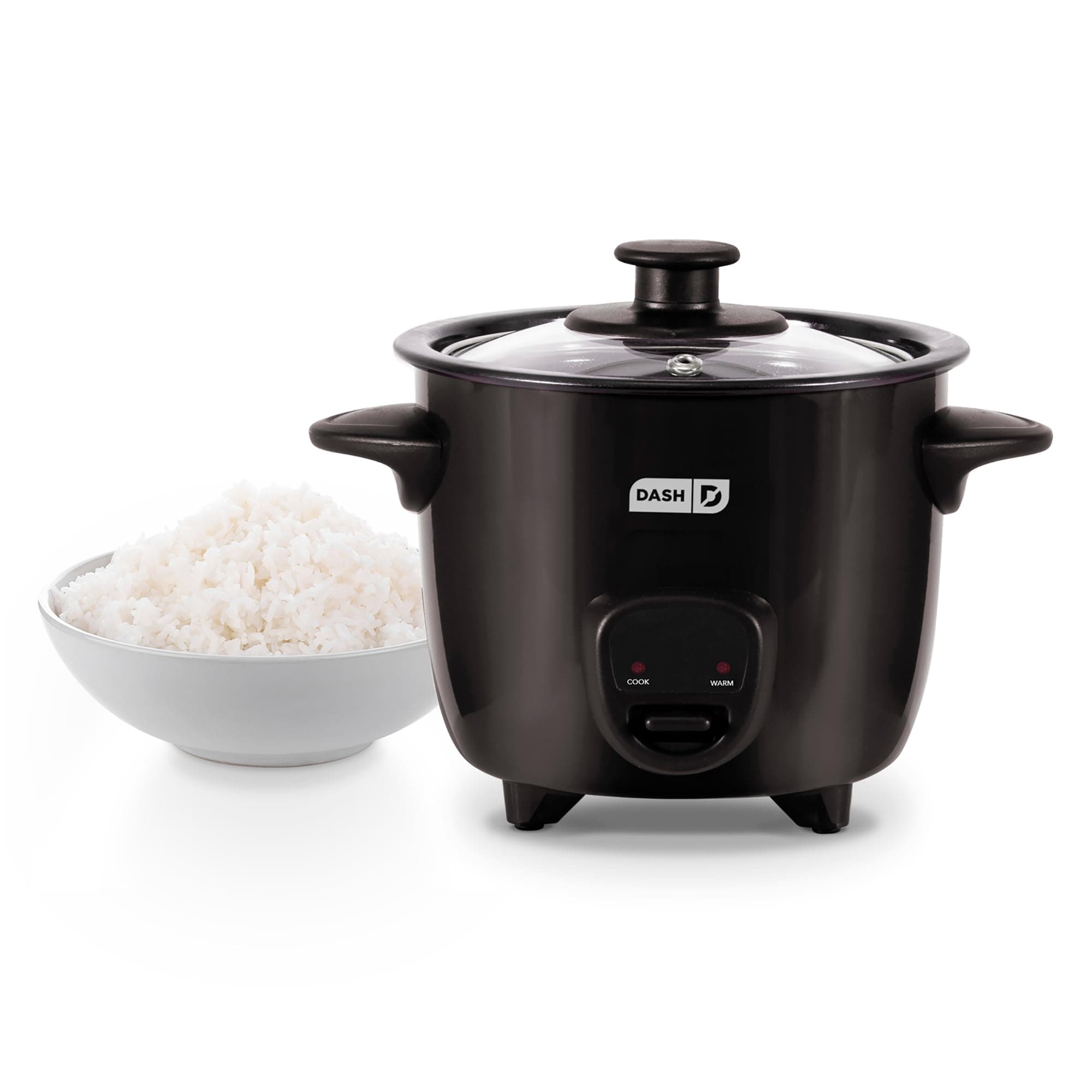Dash DRCM200BK Mini Rice Cooker Steamer with Removable Nonstick Pot, Keep Warm Function & Recipe Guide, Black