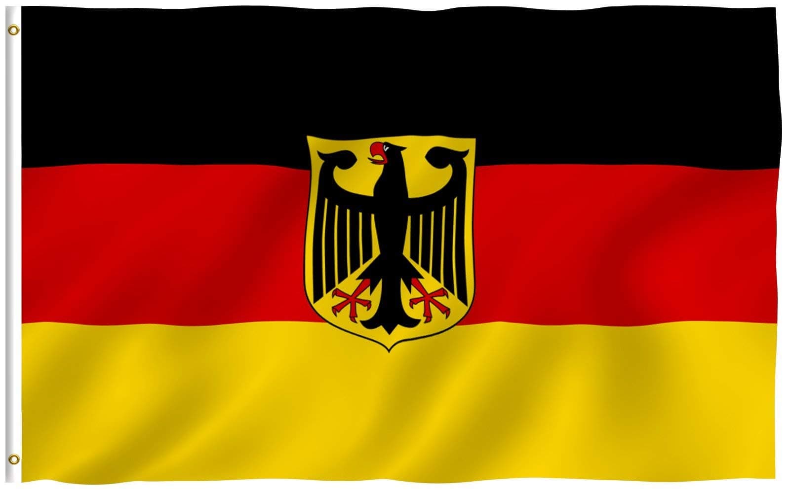 Anley Fly Breeze 3x5 Foot German State Ensign Flag - Vivid Color and UV Fade Resistant - Canvas Header and Double Stitched - Germany Eagle Flags Polyester with Brass Grommets 3 X 5 Ft