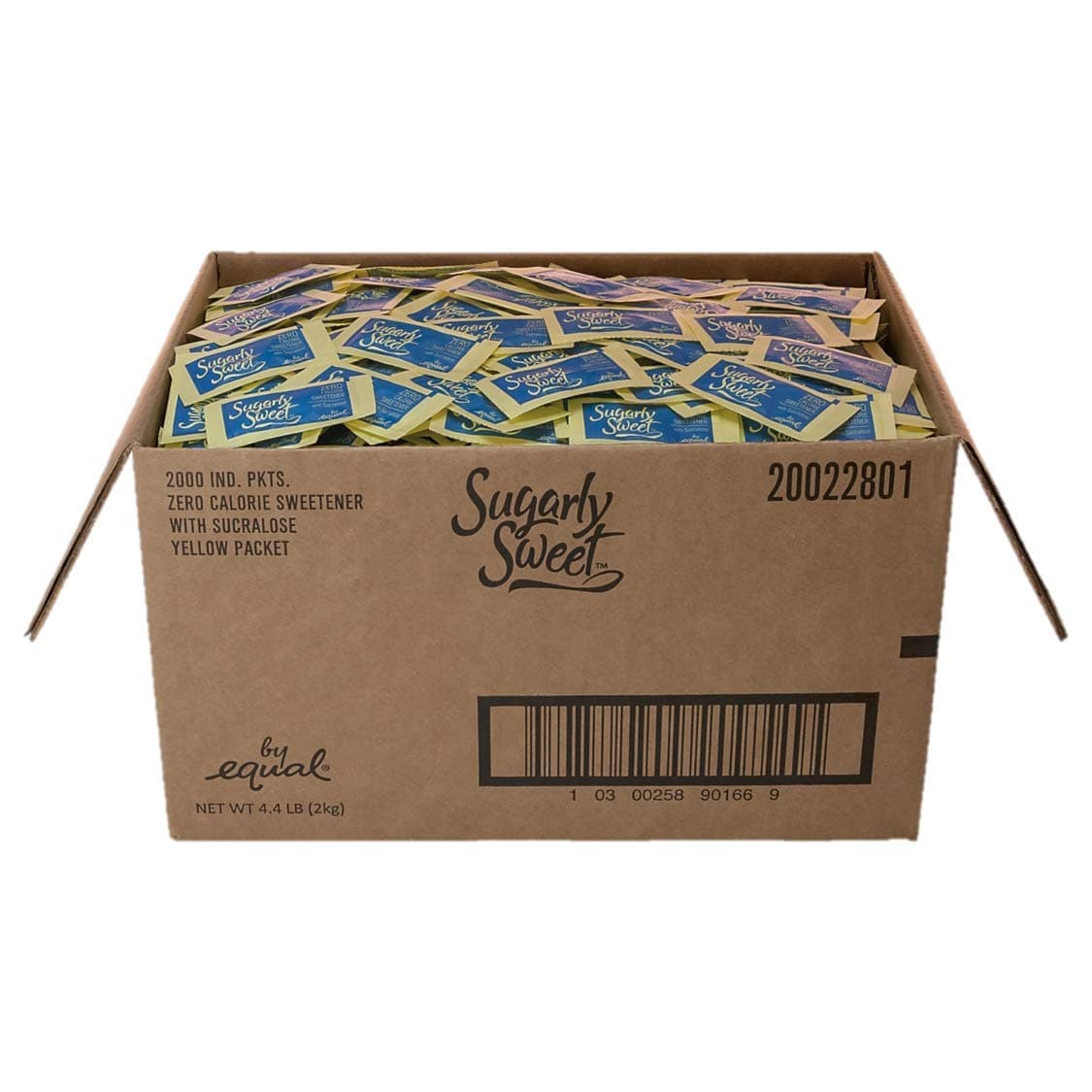 SUGARLY SWEET Zero Calorie Sweetener Packets with Sucralose, Sugar Substitute, Sugar Alternative, Yellow Sweetener Packets, 2,000 Packets, 4.4 Pound (Pack of 1)