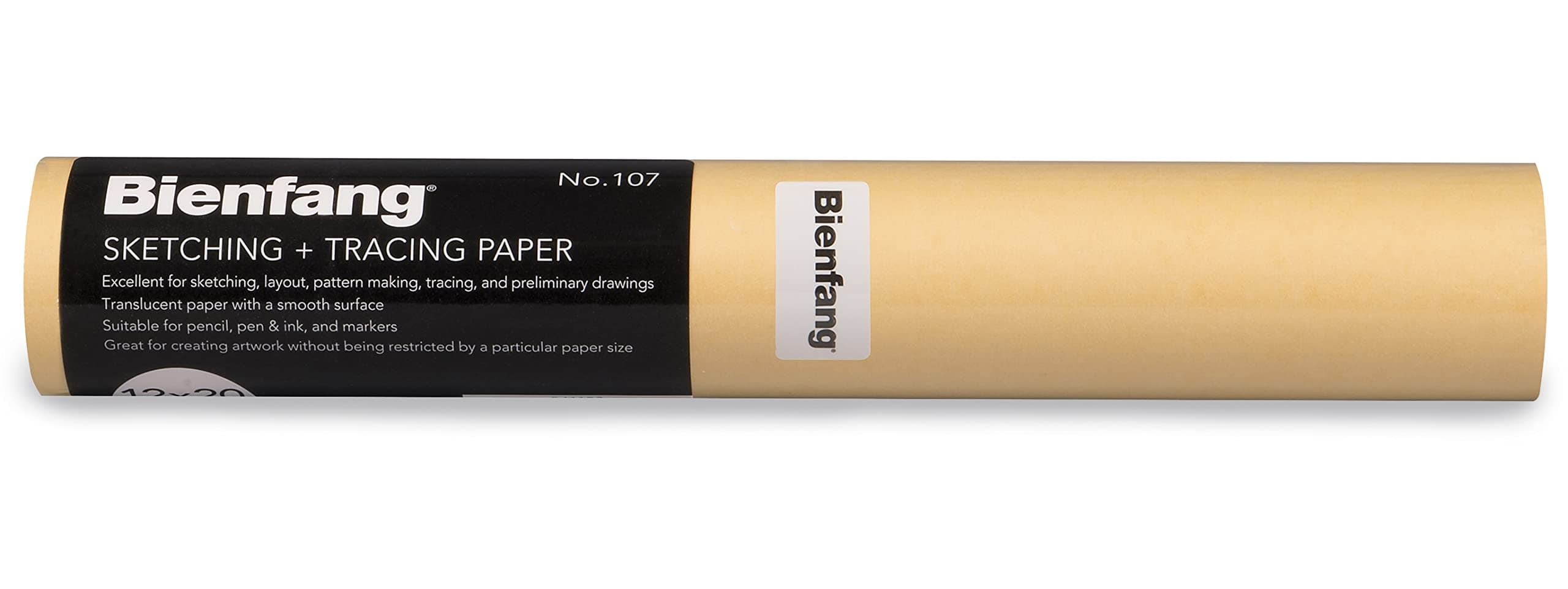 Speedball Bienfang #107 Sketching & Tracing Paper Roll 28GSM Canary 60ft x 12in, For Transfer, Drawing, Tracing, Sketch, Yellow