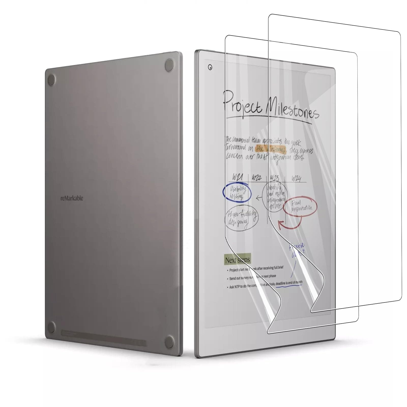 MEMELOKAScreen Protector for Remarkable Paper Pro, 2 Pack Ultra Thin Anti-Fingerprint, Anti-Glare, Self Healing PET Film