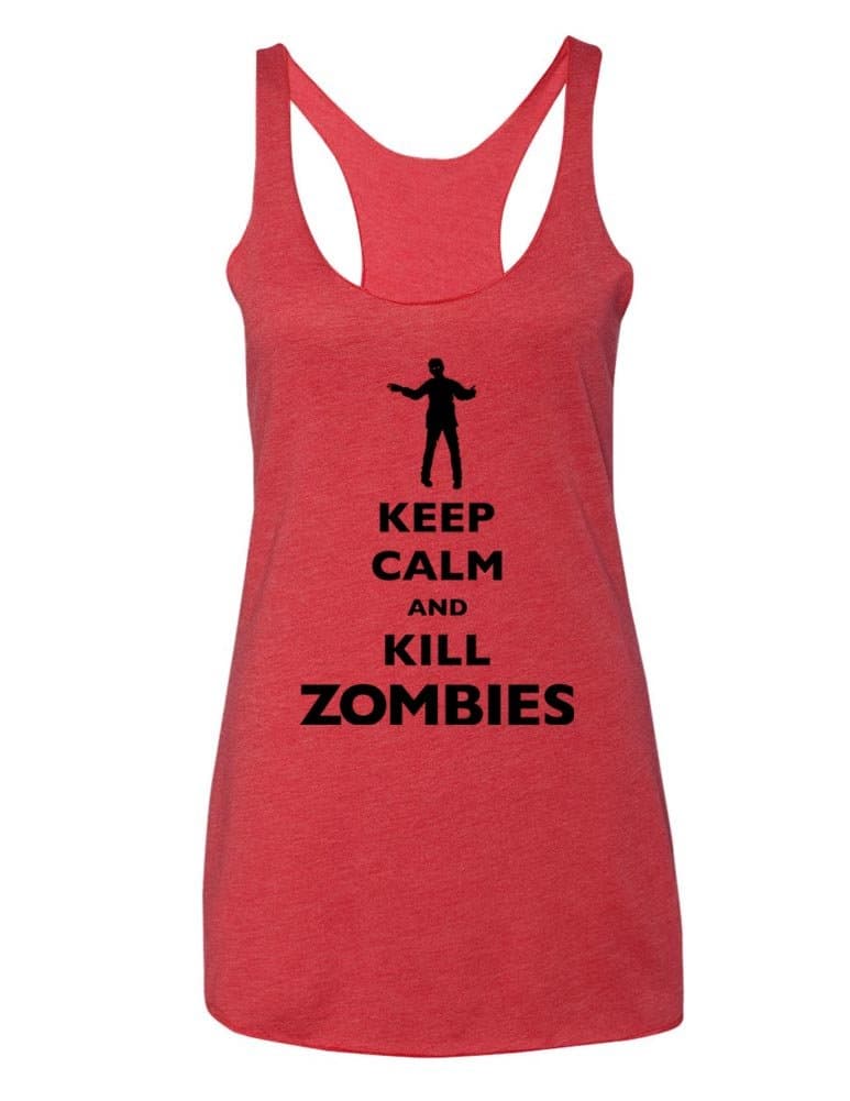 Keep Calm and Kill Zombies design3 - Super Soft Tri-Blend Racerback Tank