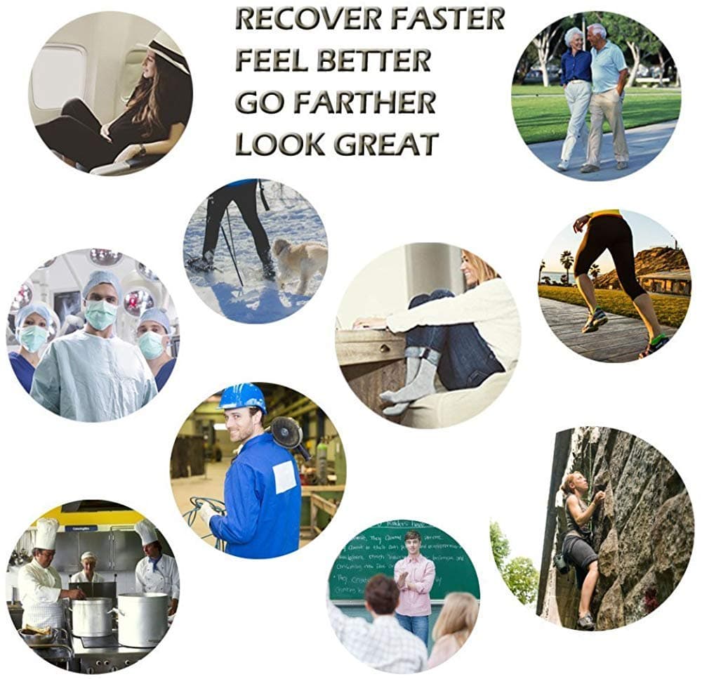 yeuG Ankle Compression Socks Women and Men 5 Pairs - Circulation Arch Support Copper Plantar Fasciitis Running Socks