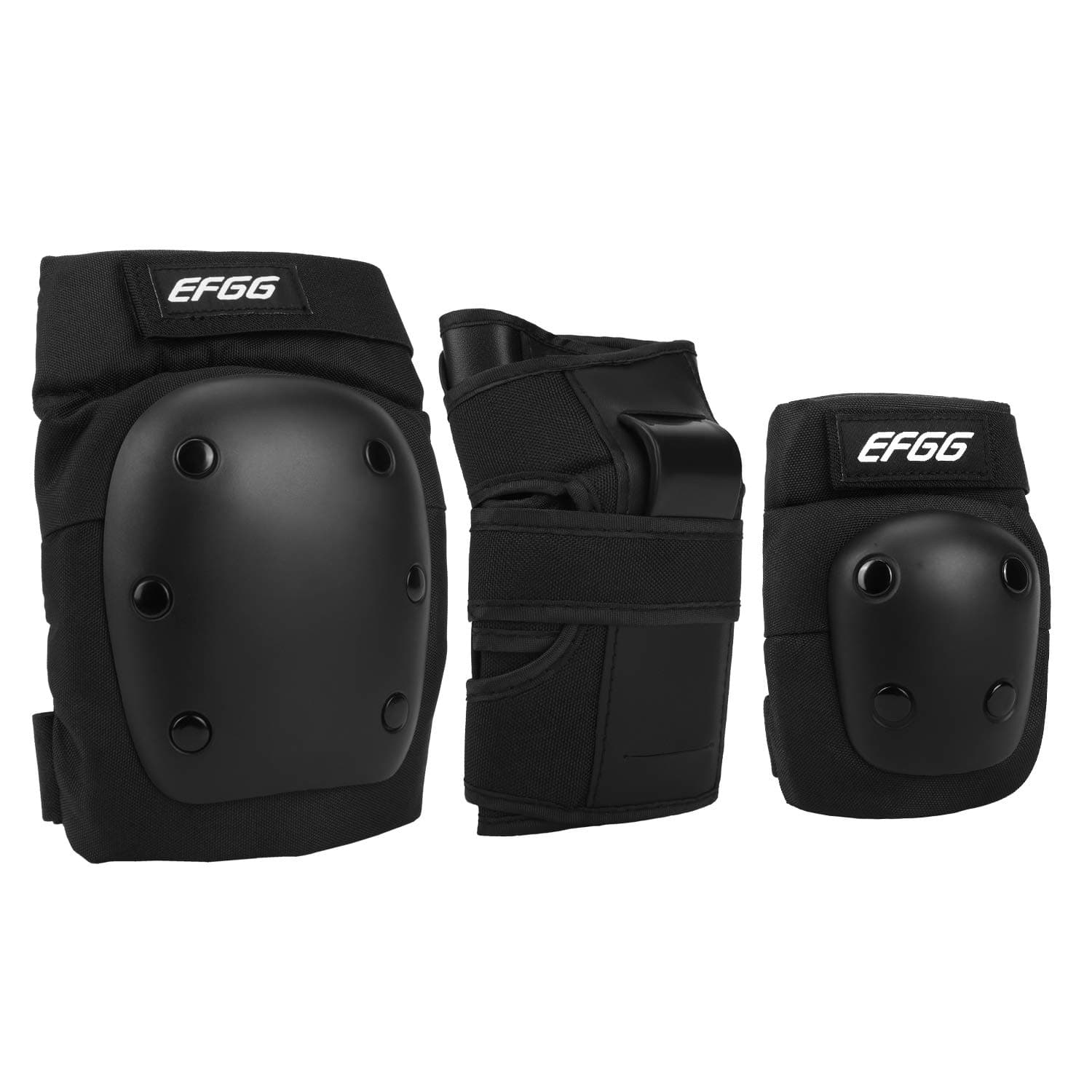 3 in 1 Youth and Kids Knee Pads Elbow Pads Wrist Guards Adjustable Protective Gear Set for Skateboarding Inline Roller Skating Cycling BMX Bicycle Scooter Outdoor Activities, Extreme Sports