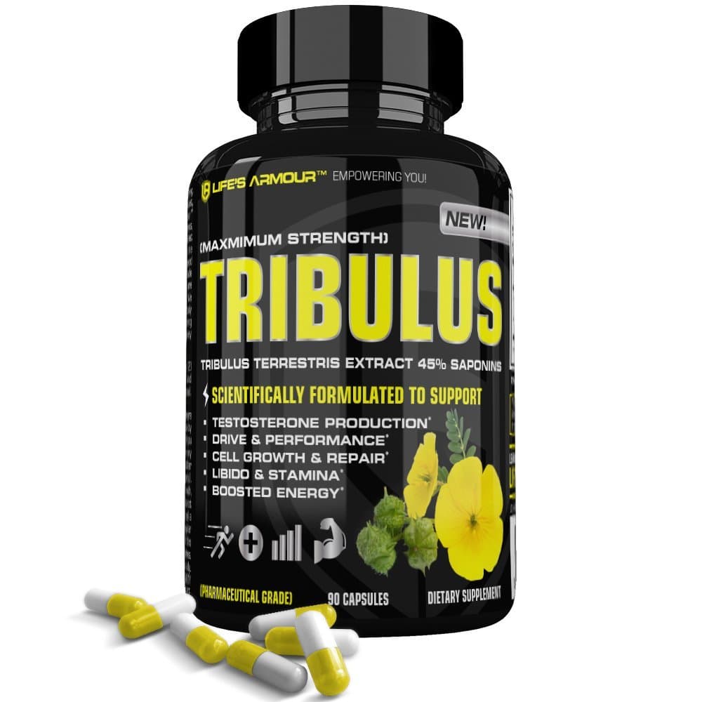 Tribulus Terrestris by Life’s Armour | High Potency All Natural Pure Tribulus Terrestris Saponins for Testosterone Production, Libido & Stamina, Performance, Energy, Growth & Repair