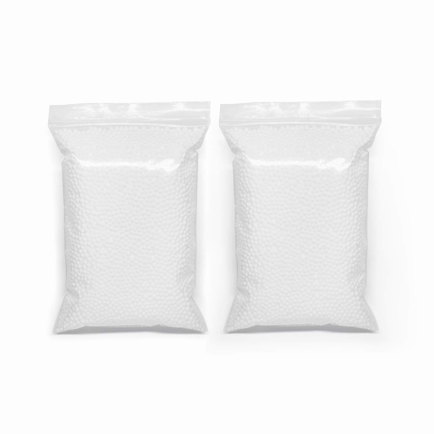 Styrofoam Foam Balls, Colorful Mini Polystyrene Styrofoam Foam Craft Round Balls Beads for Slime Wedding Celebration Decoration, 2 Pack, 48.8 Cubic Inches in Total, White