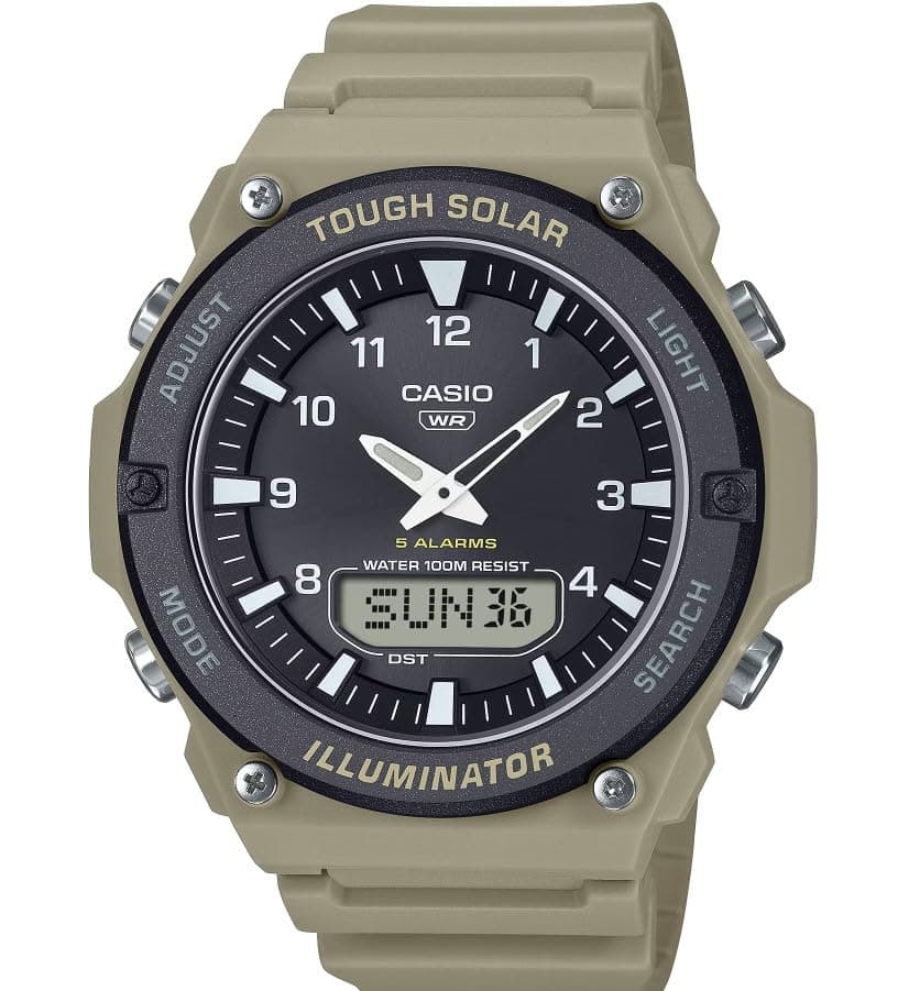 Casio Men Analog-Digital Tough Solar Watch with Resin Strap AQ-S820W-5AVCF