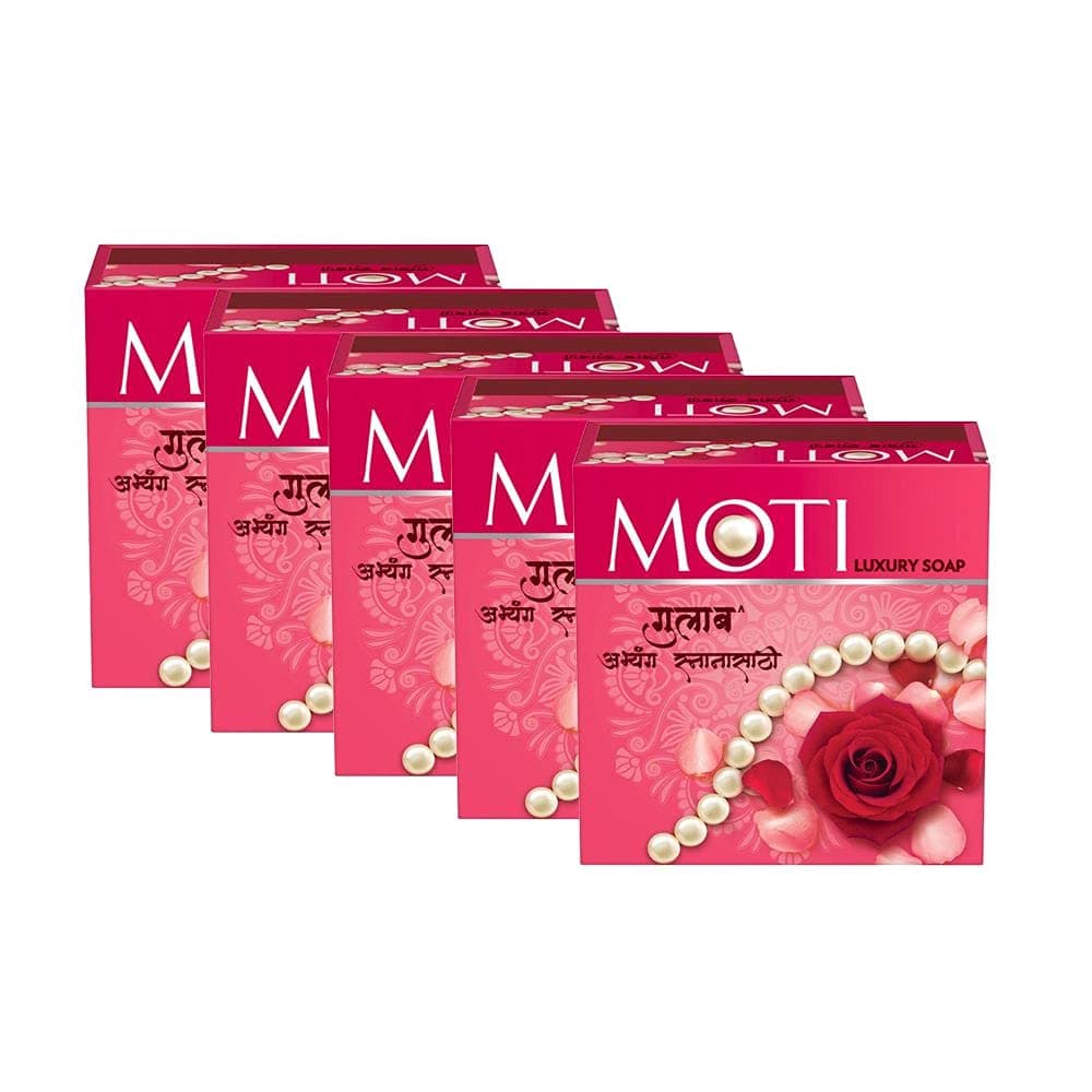 Moti Luxury Bath Soap, Silver-plated Coin Offer Pack of 3x150g (Chandan, Gulab, Haldi