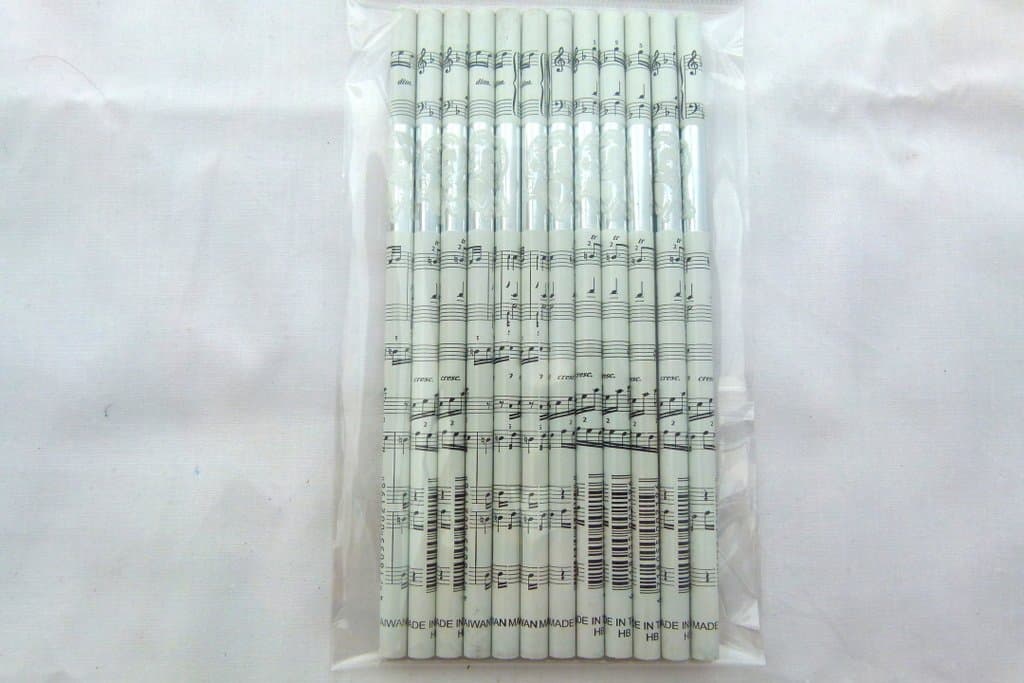 Pack of 12pcs Music Themed Beethoven & Musical Stave Design HB Pencils