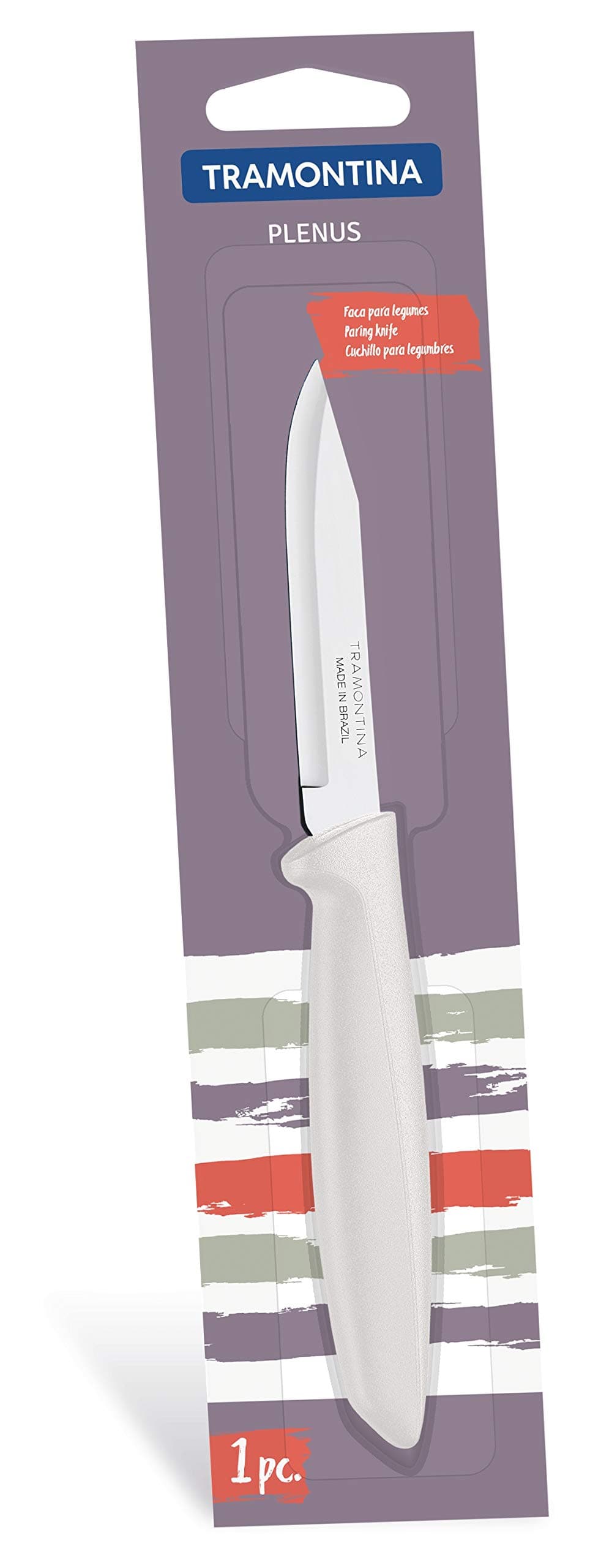 Tramontina Plenus 3 Inches Vegetable and Fruit Knife with Stainless Steel Blade and White Polypropylene Handle