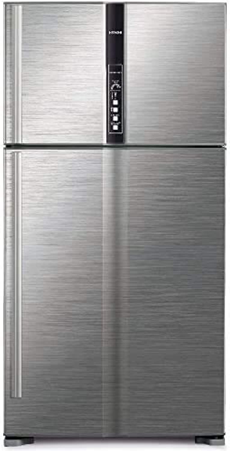 Hitachi 990L Gross Top Mount Double Door Premium Refrigerator RV990PUK1KBSL, 10 Year Warranty on Inverter Compressor, 2 Doors Fridge, Dual Fan Cooling, LED Panel, Twist Ice Tray, Brilliant Silver