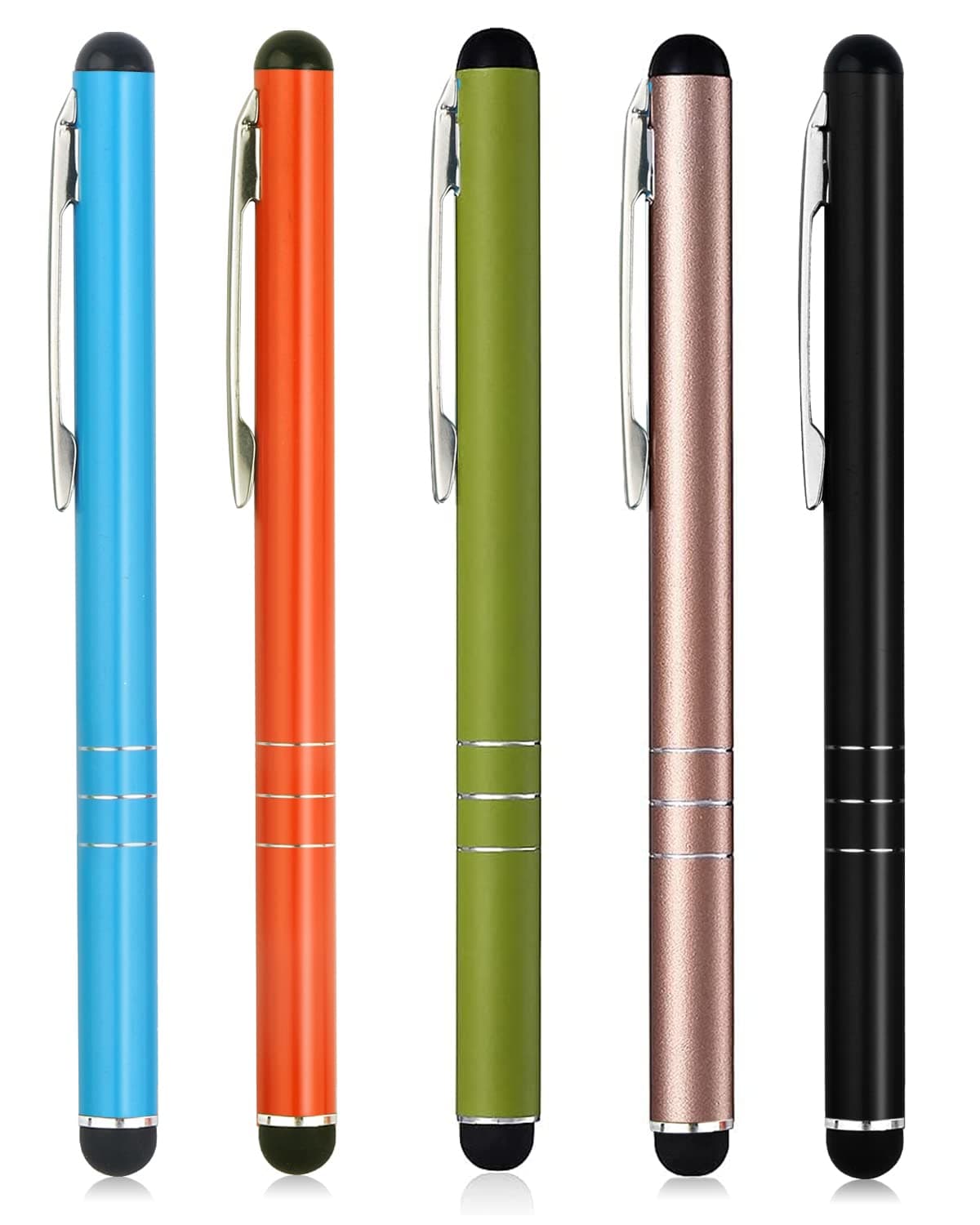 AUZOSL Stylus Pens for Touch Screens, 5 Pack Universal Capacitive Tablet Pen for iPhone, iPad Pro, Air, mini, Air, Samsung Galaxy, 5 Colours, Multi