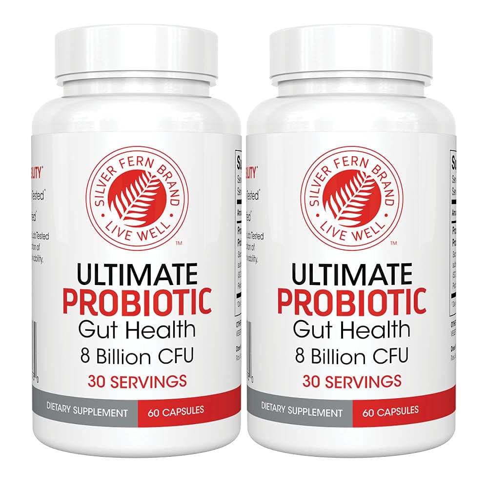 Ultimate Probiotic 2-Pack – Probiotics for Women & Men – 8 Billion CFU Spore-Forming Gut Health Supplement – DNA Verified, Vegan Probiotic, Shelf-Stable, High Survivability – 120 Capsules