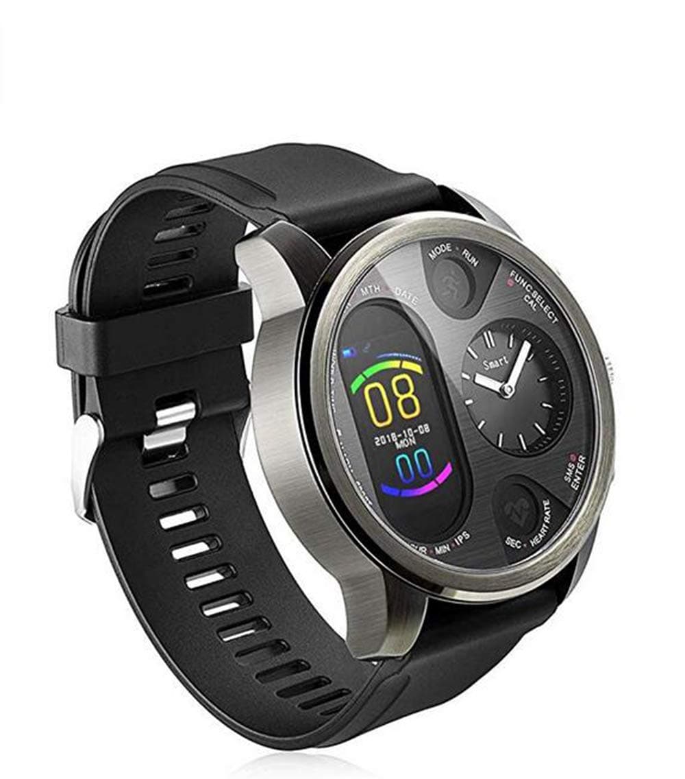 Dual Time Smart Watch - Hybrid Smartwatch Mens - Heart Rate Blood Pressure Monitor Activity Fitness Tracker Bluetooth Waterproof iOS Android Sleep Monitor Calorie Dual Time watches for Men