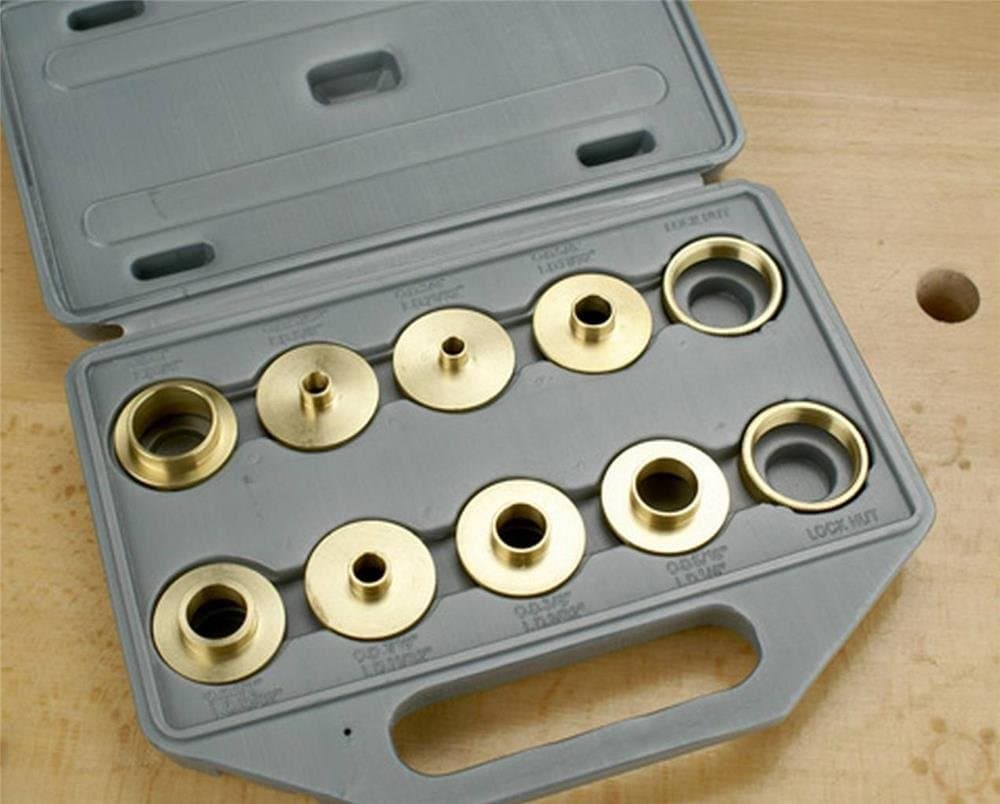 Router Bits Router Template Guide Bushing Set w/ Case for Porter C. Dewalt Makita Bosch Jigs