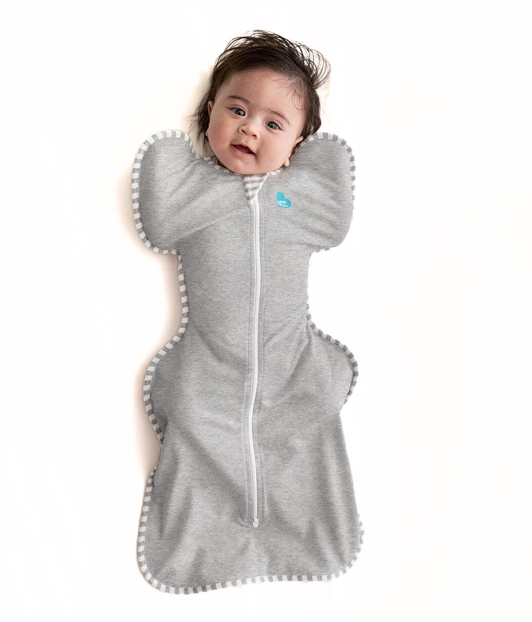 Love To Dream Swaddle UP, Gray, Newborn, 5-8.5 lbs., Dramatically Better Sleep, Allow Baby to Sleep in Their Preferred arms up Position for self-Soothing, snug fit Calms Startle Reflex