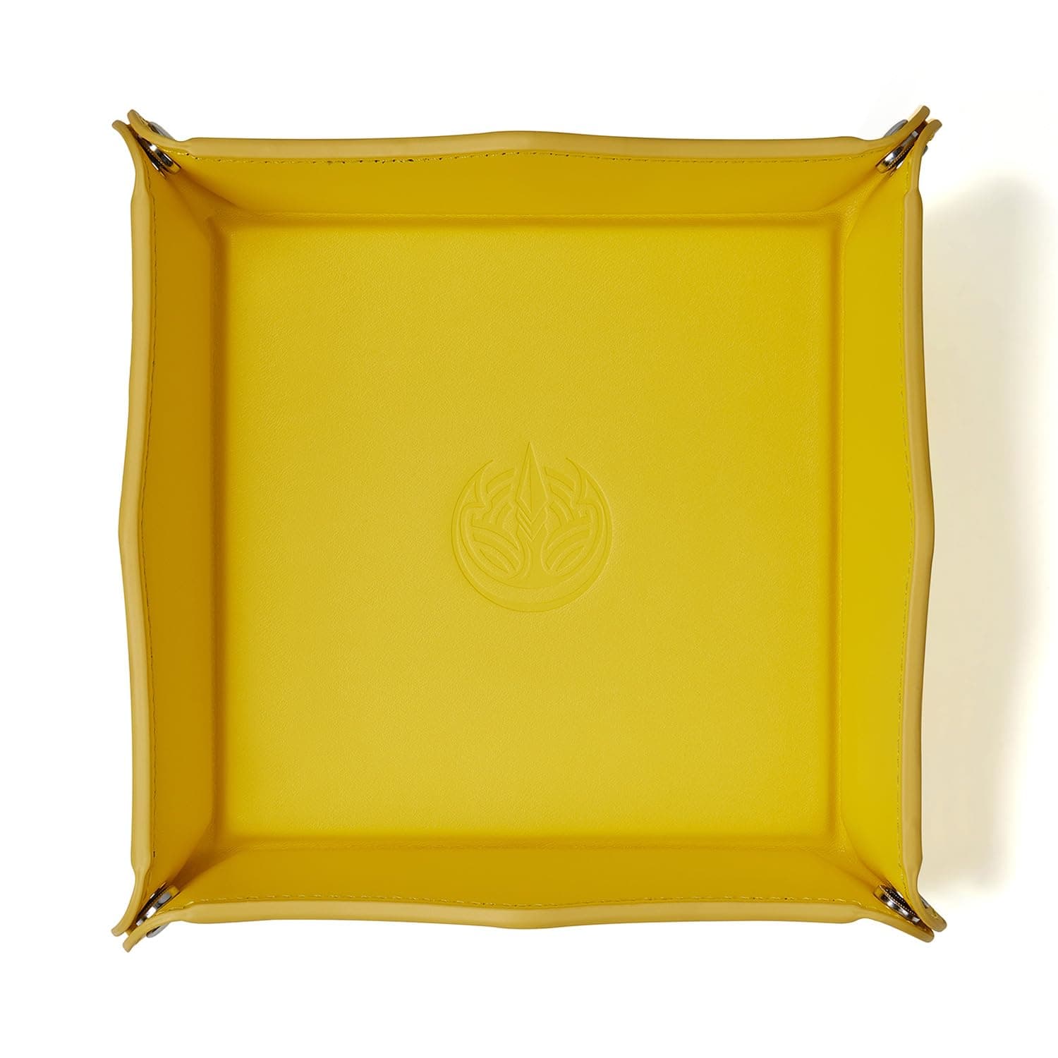 Jewelry Tray, PU Leather Valet Tray - Catchall for Keys, Wallet, Coins - Yellow