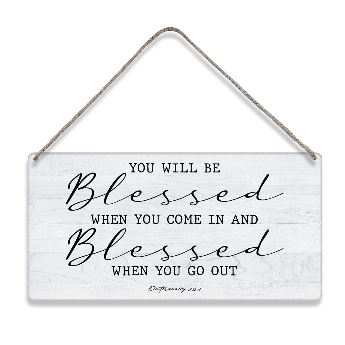 MIGUMUTU Bible Verse Home Wall Decor You Will be Blessed When You Come in Scripture Wooden Signs Rustic Hanging Wall Plaque Christian Sign