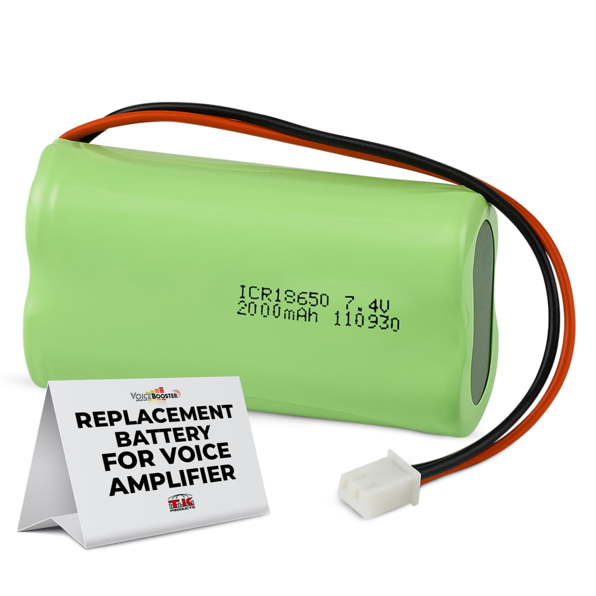 Voicebooster Speak Out Replacement Battery for Large VoiceBooster & Aker Voice Amplifiers - 7.4V 2000mAh Rechargeable Battery – Long Life, Fast Charging and Reliable Power