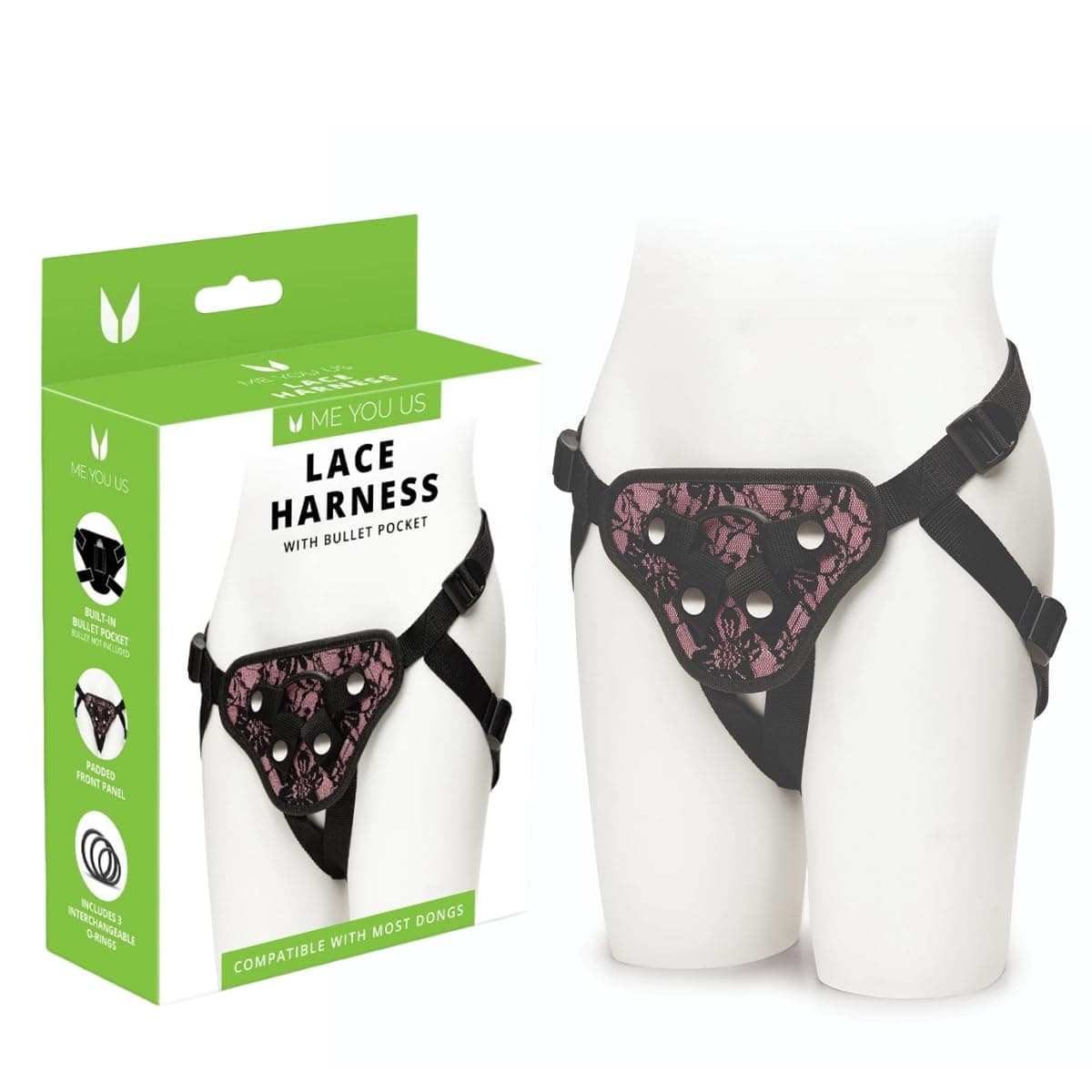 Me You Us Adjustable Strap-On Harness – Pink One Size Fits Most – Comfortable Secure Fit, Dildo Compatible, Unisex Design for Couples Roleplay & Pegging