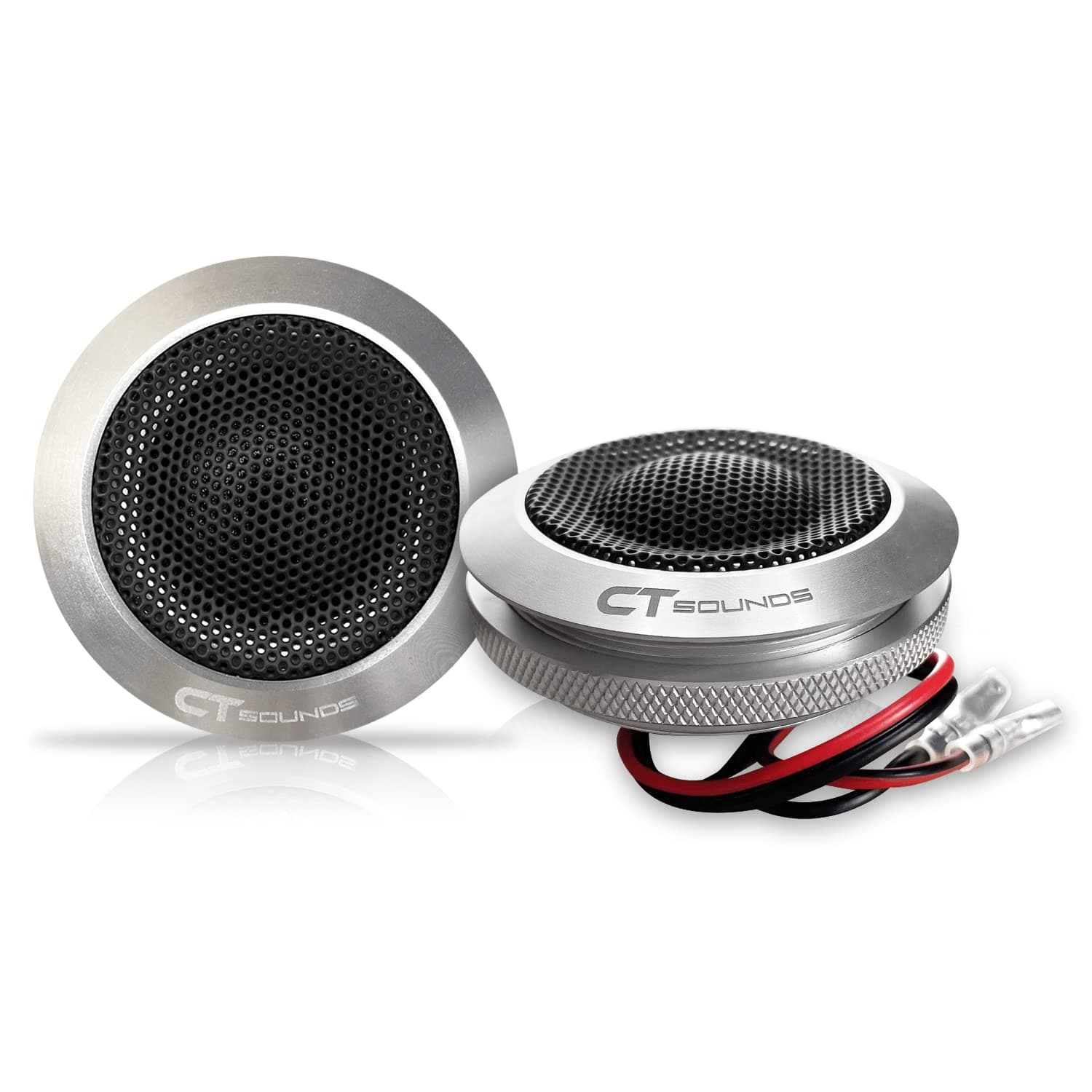 1 Inch Silk Dome Tweeters– 4 Ohm Impedance, 100W Maximum Power Capacity, Flush Mount Ring, Voice Coil Suspended in Ferro Fluid - Meso 25mm Tweeters