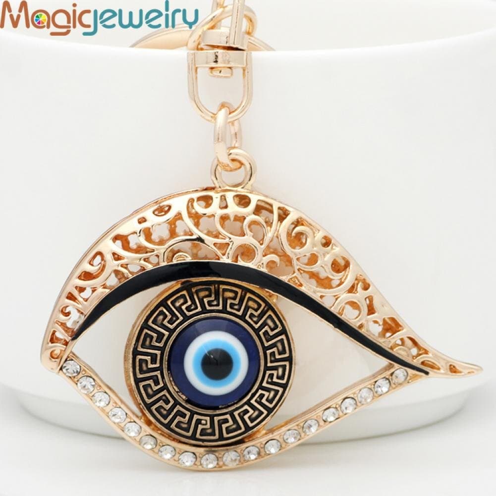 Diamond Perfume Bling Beauty Punk Retro Evil Eye Keychain Keyring Fashion Rhinestone Animal Metal Key Chain For Women Gift Bag Phone Charms Pendants Jewelry